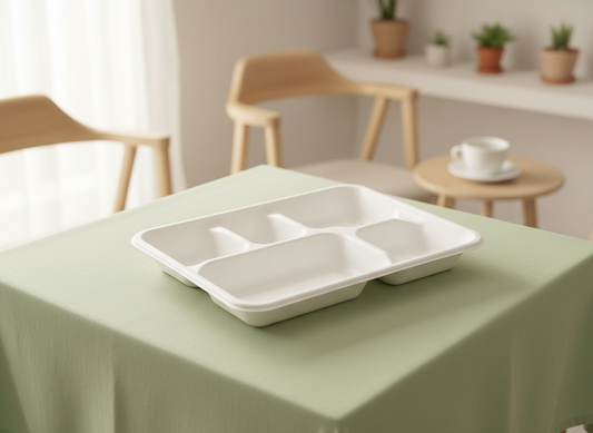 5 Compartment Meal Tray (Bagasse 11"x8.5")