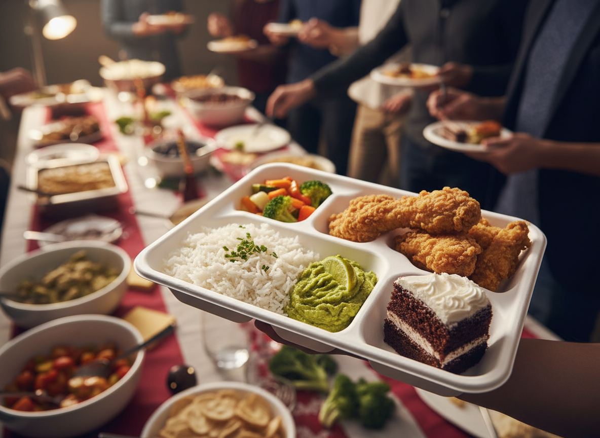 5 Compartment Meal Tray (Bagasse 11"x8.5")
