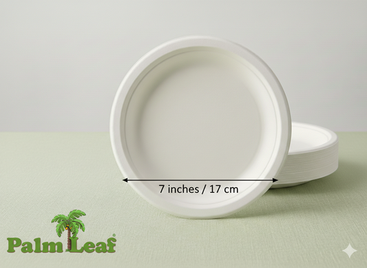 7" Round Plate (Small, 17cm, Bagasse)